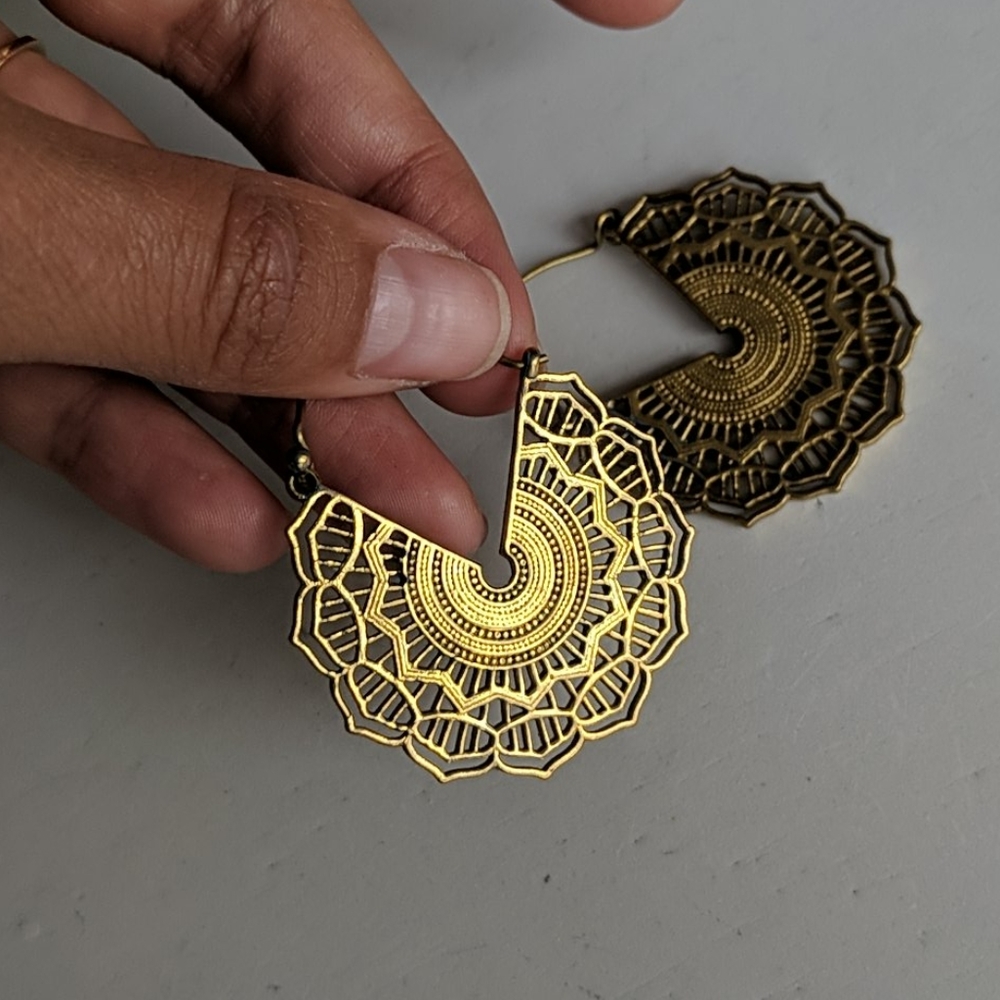 Mandala Brass Earrings